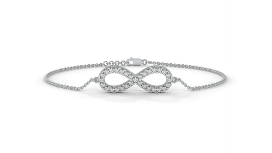0.38 CTW Round Diamond Infinity Bracelet in 14K White Gold