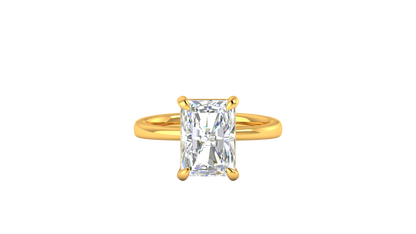 4.00 Ctw Radiant Cut Solitaire Engagement Ring Set In 14K Yellow Gold