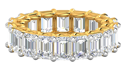 9.00 Ctw Emerald Cut Diamond Eternity Band Set In 14K Yellow Gold