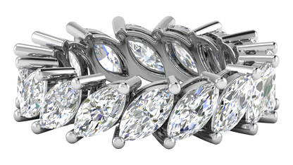 4.80 Ctw Marquise Cut Diamond Eternity Band Set In 14K White Gold