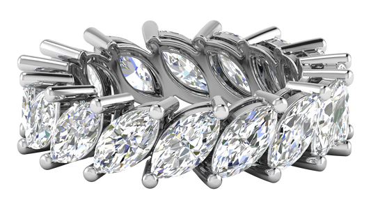 4.80 Ctw Marquise Cut Diamond Eternity Band Set In 14K White Gold