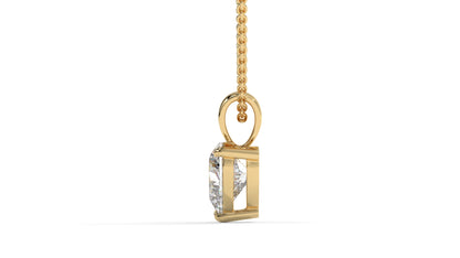 1.00 CTW Heart-Shaped Diamond Solitaire Pendant in 14K Yellow Gold – Secure Claw-Prong Setting