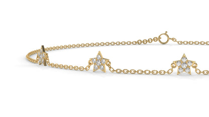 0.75 Ctw Diamond Star Bracelet in 14K Yellow Gold