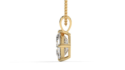 2.00 CTW Asscher-Cut Diamond Solitaire Pendant in 14K Yellow Gold – Secure Claw-Prong Setting