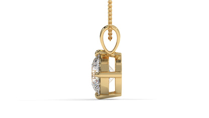 3.00 CTW Round Diamond Four-Prong Solitaire Pendant in 14K Yellow Gold – Secure Claw-Prong Setting