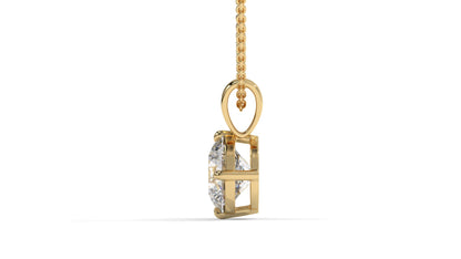 1.00 CTW Round Diamond Four-Prong Solitaire Pendant in 14K Yellow Gold – Secure Claw-Prong Setting