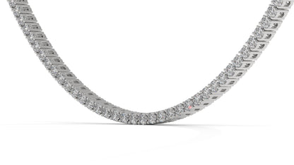 5 CTW Diamond Tennis Necklace in 14K White Gold – Classic Round Cut Single Row In 17 Inch