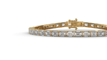 7.80 CTW Emerald Cut Diamond Classic Tennis Bracelet in 14K Yellow Gold