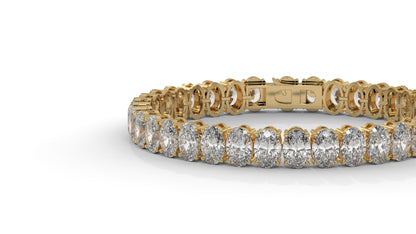 23.40 CTW Oval Diamond Bracelet in 14K Yellow Gold – Luxury  Tennis Bracelet