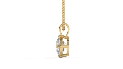 1.50 CTW Round Diamond Four-Prong Solitaire Pendant in 14K Yellow Gold – Secure Claw-Prong Setting