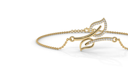 0.17 CTW Diamond Leaf Bracelet in 14K Yellow Gold – Dainty Nature Inspired Jewelry