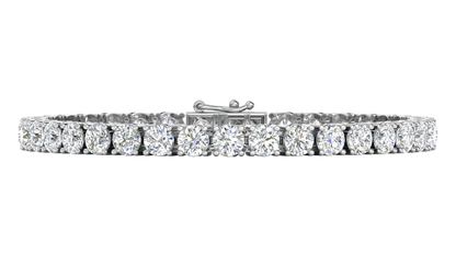 14.00 Ctw Round Brilliant Diamond Tennis Bracelet In 14K White Gold
