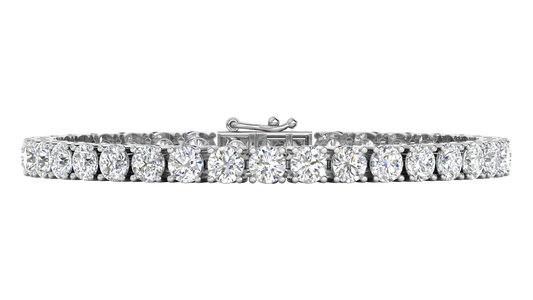 14.00 Ctw Round Brilliant Diamond Tennis Bracelet In 14K White Gold