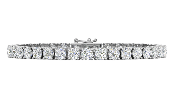 14.00 Ctw Round Brilliant Diamond Tennis Bracelet In 14K White Gold