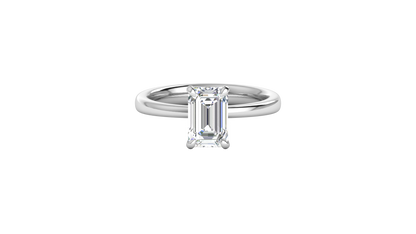 2.00 Ctw Emerald Cut Solitaire Engagement Ring Set In 14k White Gold