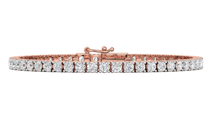 6.48 Ctw Round Brilliant Diamond Tennis Bracelet In 14K Rose Gold