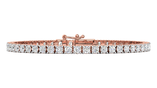 6.48 Ctw Round Brilliant Diamond Tennis Bracelet In 14K Rose Gold
