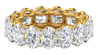 7.50 Ctw Oval Cut Diamond Eternity Band Set In 14K Yellow Gold