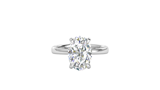 4.00 Ctw Oval Cut Solitaire Engagement Ring Set In 14k White Gold