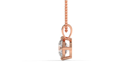 1.50 CTW Round Diamond Four-Prong Solitaire Pendant in 14K Rose Gold – Secure Claw-Prong Setting