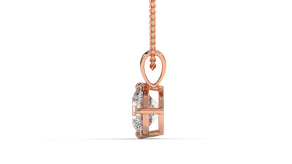 1.00 CTW Round Diamond Four-Prong Solitaire Pendant in 14K Rose Gold – Secure Claw-Prong Setting