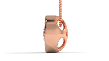 2.00 CTW Round Diamond Bezel-Set Solitaire Pendant in 14K Rose Gold