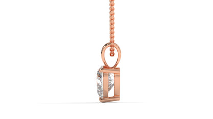 1.00 CTW Heart-Shaped Diamond Solitaire Pendant in 14K Rose Gold – Secure Claw-Prong Setting