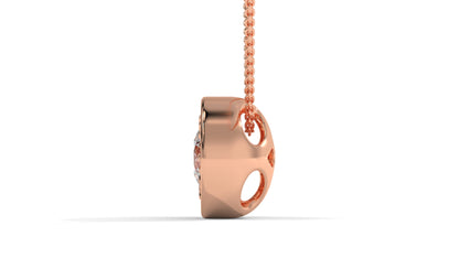 1.00 CTW Round Diamond Bezel-Set Solitaire Pendant in 14K Rose Gold