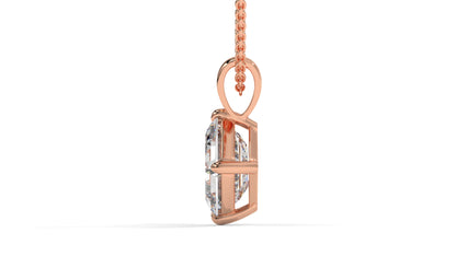 2.00 CTW Asscher-Cut Diamond Solitaire Pendant in 14K Rose Gold – Secure Claw-Prong Setting