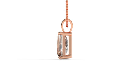 2.00 CTW Tapered Baguette Diamond Solitaire Pendant in 14K Rose Gold – Secure Claw-Prong Setting