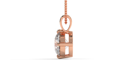 3.00 CTW Round Diamond Four-Prong Solitaire Pendant in 14K Rose Gold – Secure Claw-Prong Setting