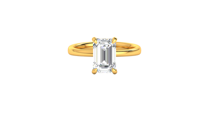 3.00 Ctw Emerald Cut Solitaire Engagement Ring Set In 14K Yellow Gold