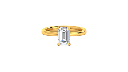 2.00 Ctw Emerald Cut Solitaire Engagement Ring Set In 14k Yellow Gold