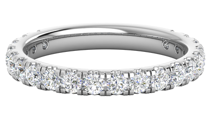 0.90 Ctw Timeless 4 Prong Wedding Band Set In 14K White Gold