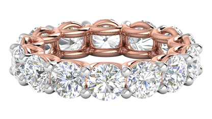 7.00 Ctw Elegant Diamond Eternity Band Set In 14K Rose Gold