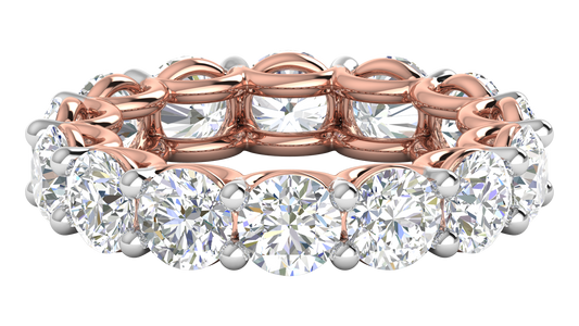 7.00 Ctw Elegant Diamond Eternity Band Set In 14K Rose Gold