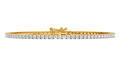 3.12 Ctw Round Brilliant Diamond Tennis Bracelet In 14K Yellow Gold
