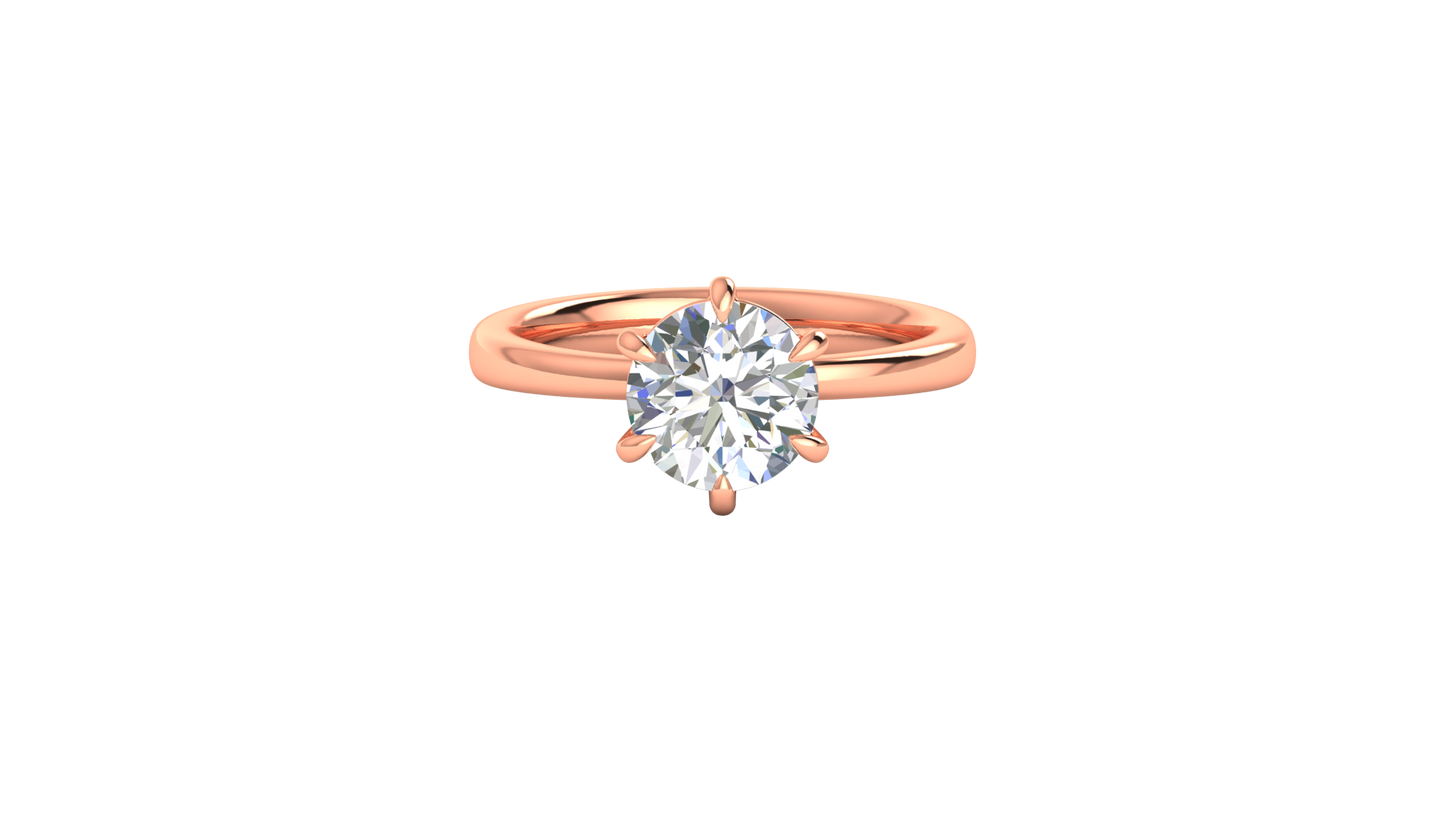2.00 Ctw Classic Solitaire Engagement Ring Set In 14k Rose Gold