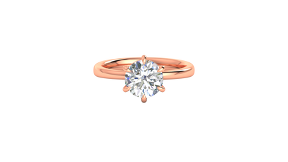 2.00 Ctw Classic Solitaire Engagement Ring Set In 14k Rose Gold