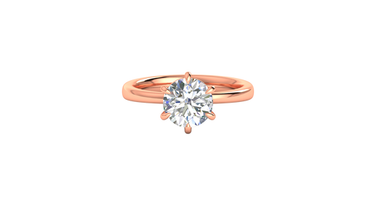 2.00 Ctw Classic Solitaire Engagement Ring Set In 14k Rose Gold