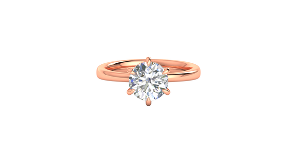 2.00 Ctw Classic Solitaire Engagement Ring Set In 14k Rose Gold