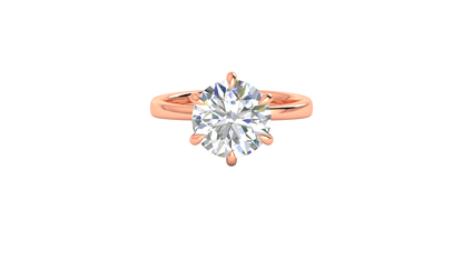 4.00 Ctw Classic Solitaire Engagement Ring Set In 14K Rose Gold