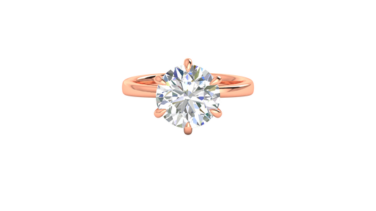 4.00 Ctw Classic Solitaire Engagement Ring Set In 14K Rose Gold