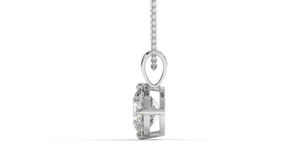 1.00 CTW Round Diamond Four-Prong Solitaire Pendant in 14K White Gold – Secure Claw-Prong Setting