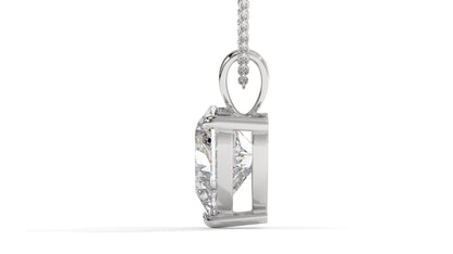 3.00 CTW Heart-Shaped Diamond Solitaire Pendant in 14K White Gold – Secure Claw-Prong Setting
