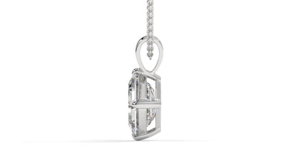 2.00 CTW Asscher-Cut Diamond Solitaire Pendant in 14K White Gold – Secure Claw-Prong Setting