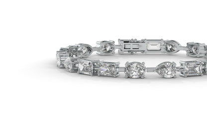 13.75 CTW Diamond Statement Bracelet in 14K White Gold - Modern Luxury Design