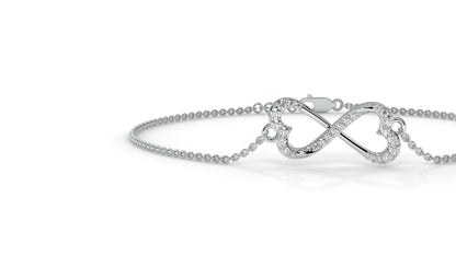 0.17 CTW Diamond Infinity Heart Bracelet in 14K White Gold – Eternal Love Design