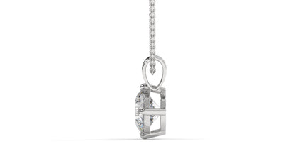 1.50 CTW Round Diamond Four-Prong Solitaire Pendant in 14K White Gold – Secure Claw-Prong Setting