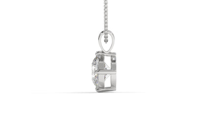 2.00 CTW Round Diamond Four-Prong Solitaire Pendant in 14K White Gold – Secure Claw-Prong Setting